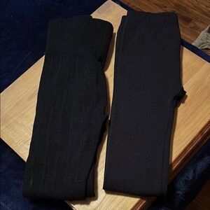 Bundle of Black Ribbed Leggings